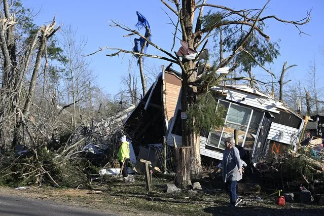 Autauga County was hard hit by powerful tornadoes that caused widespread devastation and multiple deaths throughout the souetheast, especially in Alabama in Pine Level AL, United States on January 14, 2023 (Photo by Peter Zay/Anadolu Agency via Getty Images)