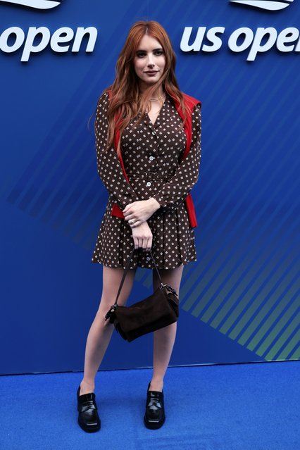 American actress and singer Emma Roberts attends day twelve of the 2025 US Open Tennis Championships at USTA Billie Jean King National Tennis Center on September 4, 2025 in Flushing Meadows, Queens, New York City. (Photo by Jean Catuffe/GC Images)