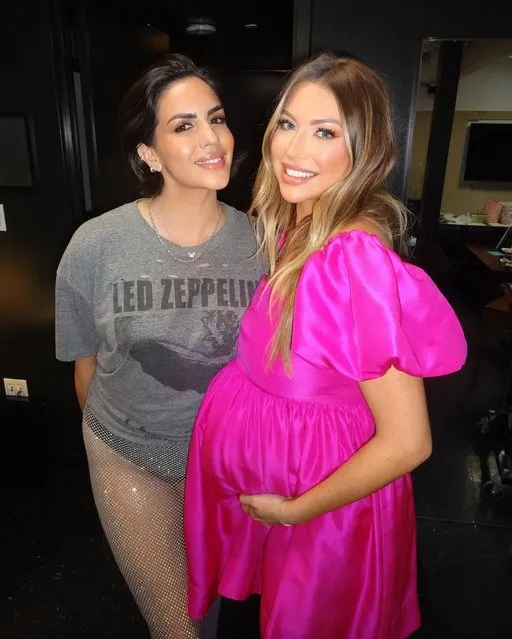 Pregnant American TV personality Stassi Schroeder celebrates her birthday with actress Katie Maloney in the last decade of June 2023. (Photo by stassischroeder/Instagram)
