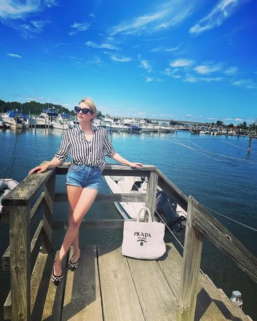 American actress Emma Roberts in the last decade of July 2023 sends “postcards from the edge”. (Photo by emmaroberts/Instagram)
