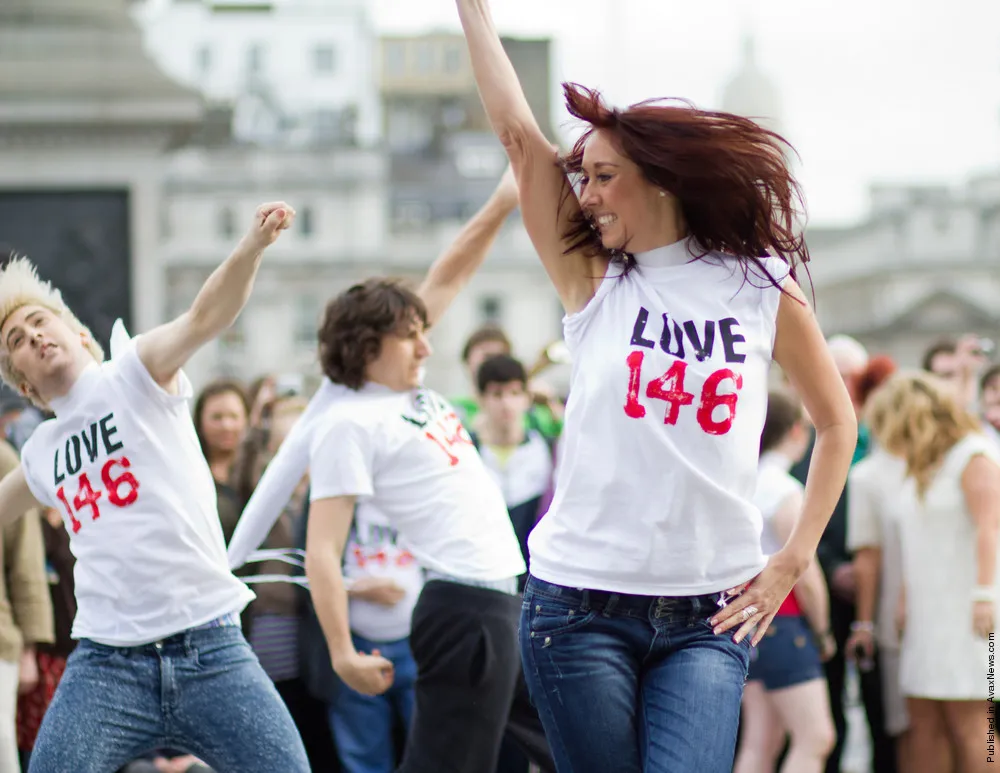 146 West End Stars Hold A Flashmob In Trafalgar Square. Part II