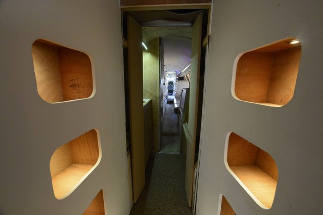 The inside of a luxury Jetstar private jet, built in the seventies and retaining most of the original features which is now being used as a holiday let is seen in Redberth, Pembrokeshire, Wales, January 11, 2017. (Photo by Rebecca Naden/Reuters)