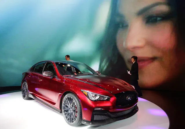 An Infiniti Q50 Eau Rouge concept car is displayed at Auto China 2014 in Beijing April 20, 2014. Global automakers are scrambling to meet the demands of China's young urban professionals, who want a car that makes them stand out, yet don't always have the money to splurge on a top-end model. (Photo by Jason Lee/Reuters)