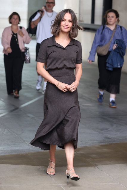 Swedish actress Alicia Vikander at BBC Radio 6 promoting new movie “Firebrand” on August 27, 2024 in London, England. (Photo by Neil Mockford/GC Images)