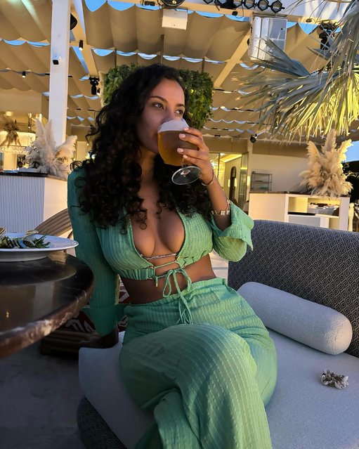 British TV show host Maya Jama unwinds with a cold beer as she enjoys her sun-soaked holiday in the last decade of November 2024. (Photo by Instagram)