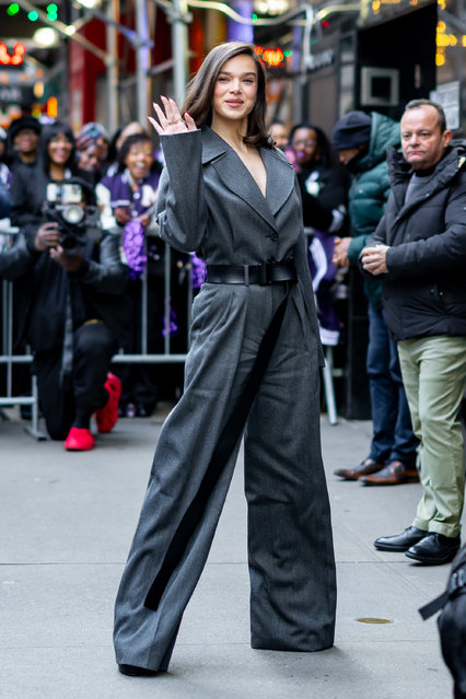 American actress Hailee Steinfeld is seen at 'Good Morning America' on April 02, 2025 in New York City. (Photo by The Hapa Blonde/GC Images)
