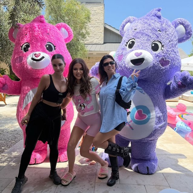 Kim, Khloe and Kourtney Kardashian celebrate Khloe’s birthday with Care Bears on July 20, 2025. (Photo by khloekardashian/Instagram)