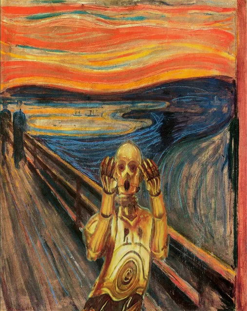 “Star Wars” Portraits: Edvard Munch, The Scream. C-3PO. (Photo by Dave Hamilton/Caters News)