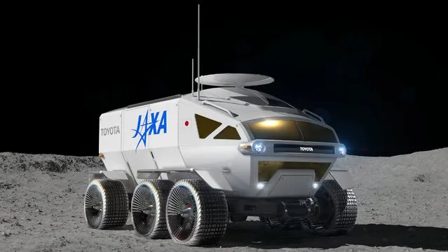 This graphic illustration provided by Toyota Motor Corp. shows a vehicle called “Lunar Cruiser” to explore the lunar surface. Toyota is working with Japan's space agency on the Lunar Cruiser to explore the lunar surface, with ambitions to help people live on the moon by 2040 and then go live on Mars, company officials said Friday, January 28, 2022. (Photo by Toyota Motor Corp. via AP Photo)