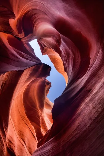 Inside Lower Antelope Canyon in Page, Arizona. (Photo by David Clapp/Barcroft Images)