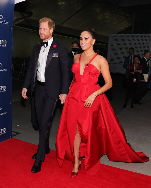 Prince Harry, Duke of Sussex, and Meghan, Duchess of Sussex attend on November 10, 2021 in New York City. (Photo by Theo Wargo/Getty Images for Intrepid Sea, Air, & Space Museum)