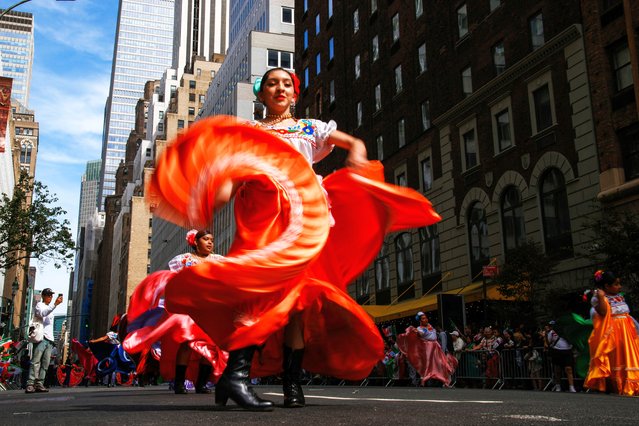 People participate in the annual Mexican Independence Day Parade in New York City, U.S., September 21, 2025. (Photo by Eduardo Munoz/Reuters)