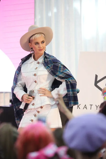 Katy Perry attending fan Meet and Greet at Myers in Carbondale, Queensland, Australia on August 10, 2018. (Photo by Nathan Ritcher/Instar Images)